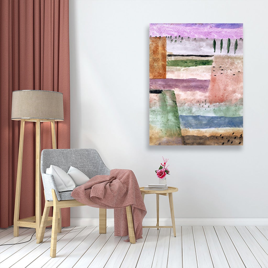 Landscape with Poplars painting - Meri Deewar 4 :5 Vertical Premium Wall Art Canvas by MeriDeewar