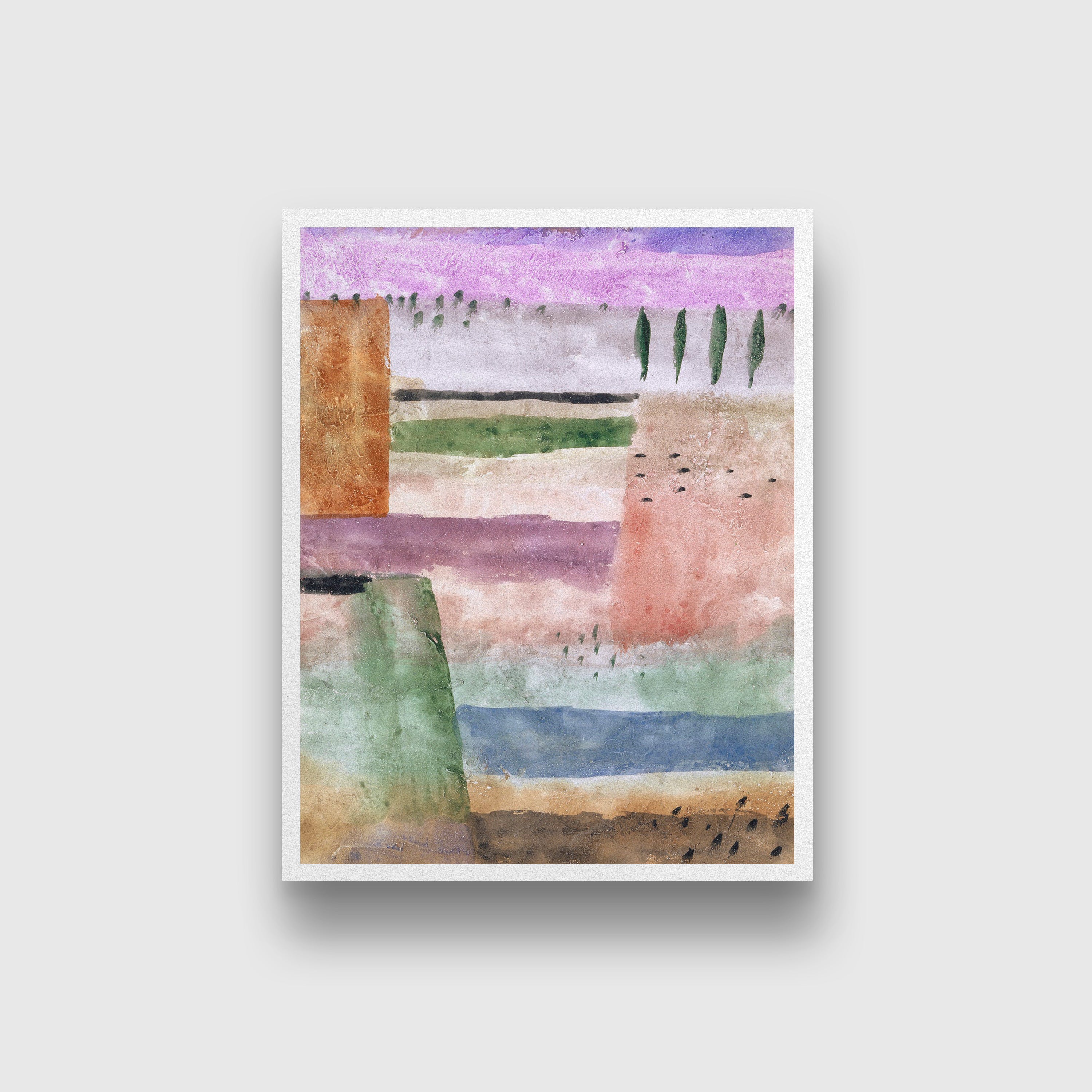 Landscape with Poplars painting - Meri Deewar 4 :5 Vertical Premium Wall Art Canvas by MeriDeewar