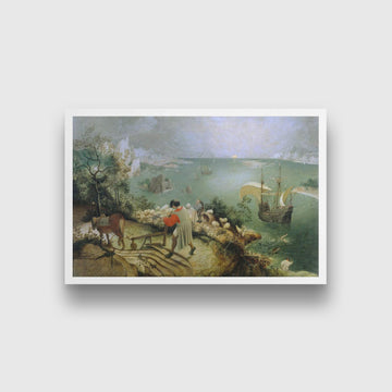 Landscape With The Fall Of Icarus Painting - Meri Deewar 3 : 2 Horizontal Premium Wall Art Canvas by MeriDeewar