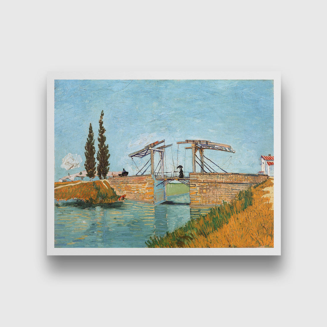 Langlois Bridge at Arles (1888) famous painting 5 : 4 Horizontal Premium Wall Art Canvas by MeriDeewar