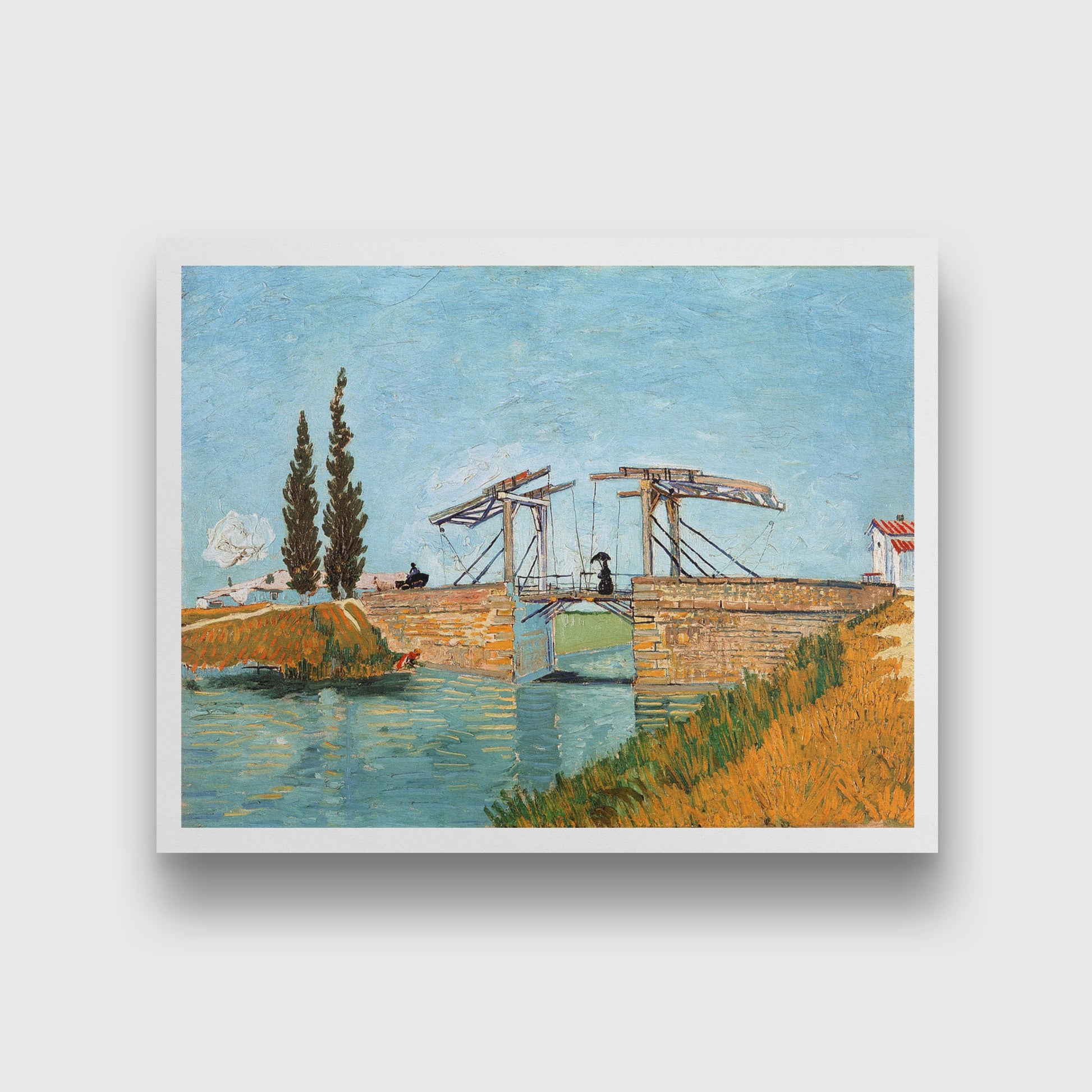 Langlois Bridge at Arles (1888) famous painting 5 : 4 Horizontal Premium Wall Art Canvas by MeriDeewar
