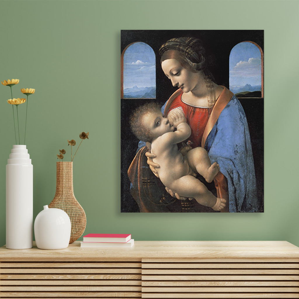 Leonardo da Vinci's Madonna Litta Painting - Meri Deewar 4 :5 Vertical Premium Wall Art Canvas by MeriDeewar