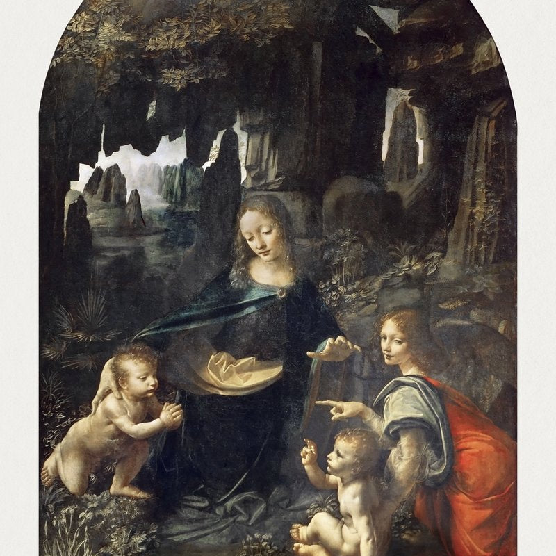 Leonardo da Vinci's Virgin of the Rocks Painting - Meri Deewar 2 : 3 Vertical Premium Wall Art Canvas by MeriDeewar