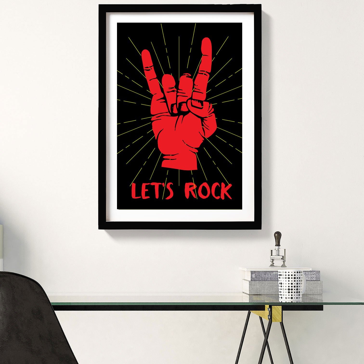 Let's Rock Poster Poster A3 / Poster Premium Wall Art Canvas by MeriDeewar
