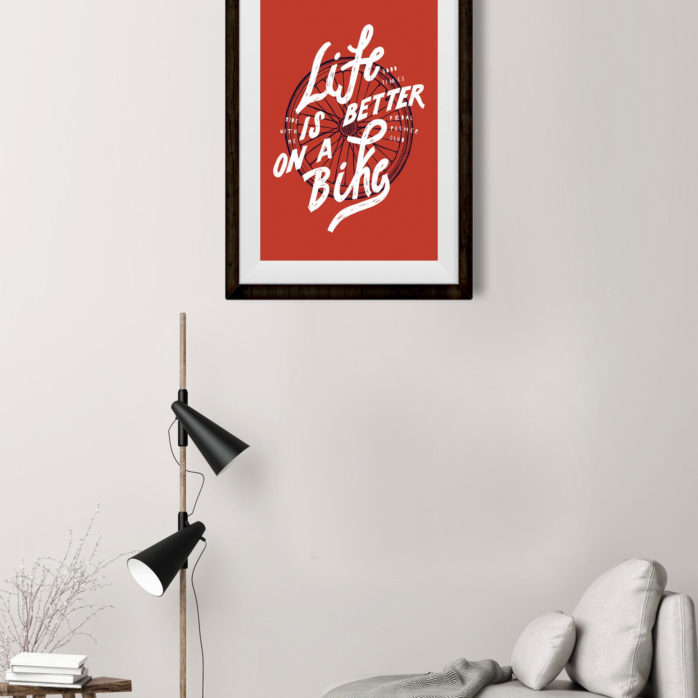 Life is better on a bike_ Poster Poster A3 / Poster Premium Wall Art Canvas by MeriDeewar