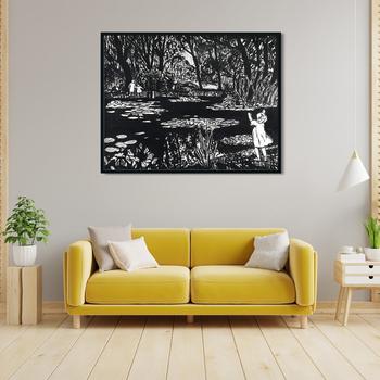 Lily Pond drawing Henry Lyman Saÿen Painting - MeriDeewar 4 :5 Vertical Premium Wall Art Canvas by MeriDeewar