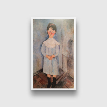 Little girl in blue Painting - Meri Deewar 2 : 3 Vertical Premium Wall Art Canvas by MeriDeewar