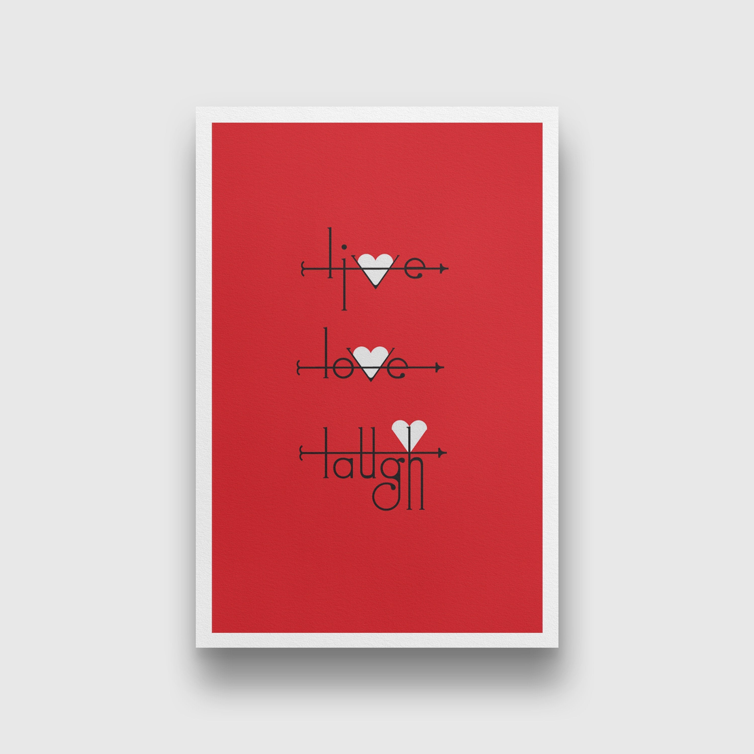 Live Love Laugh Art Painting - Meri Deewar 2 : 3 Vertical Premium Wall Art Canvas by MeriDeewar