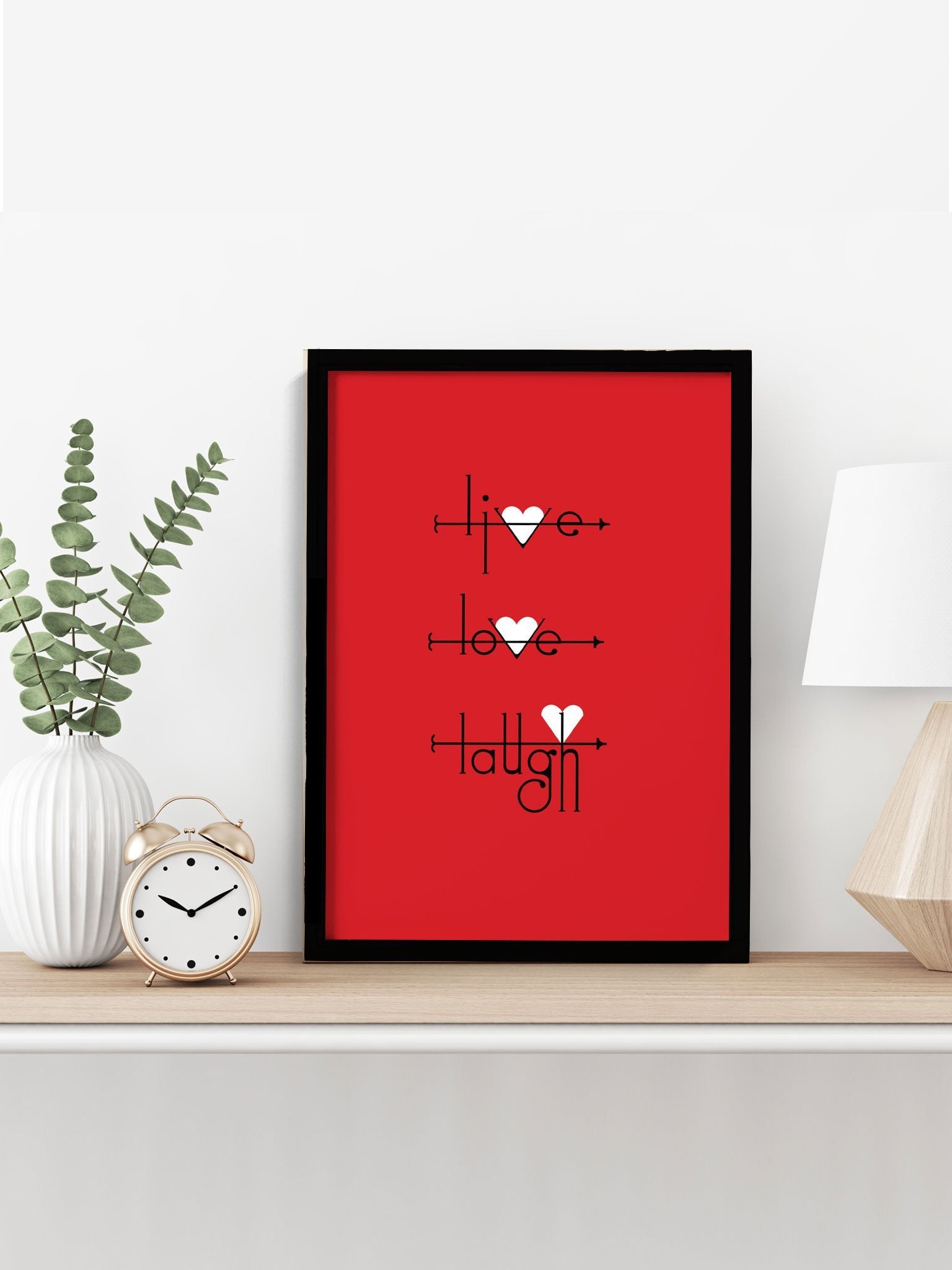Live Love Laugh Art Painting - Meri Deewar 2 : 3 Vertical Premium Wall Art Canvas by MeriDeewar