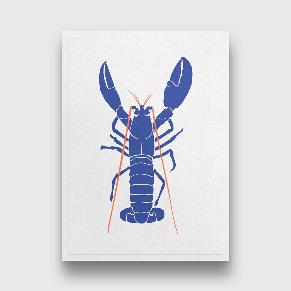 Lobster Painting 3 : 4.2 Vertical Premium Wall Art Canvas by MeriDeewar