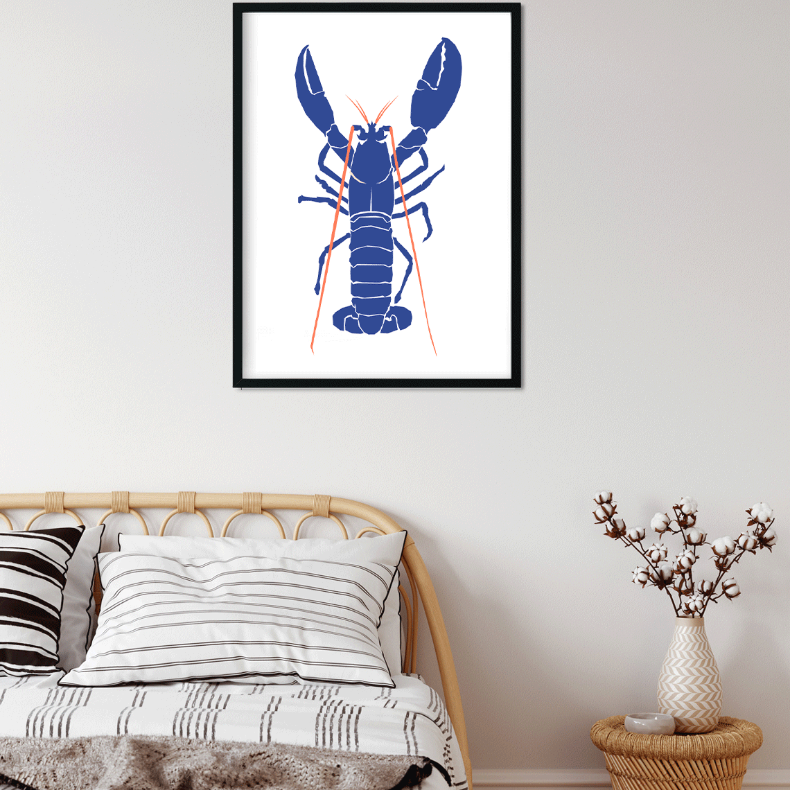 Lobster Painting 3 : 4.2 Vertical Premium Wall Art Canvas by MeriDeewar