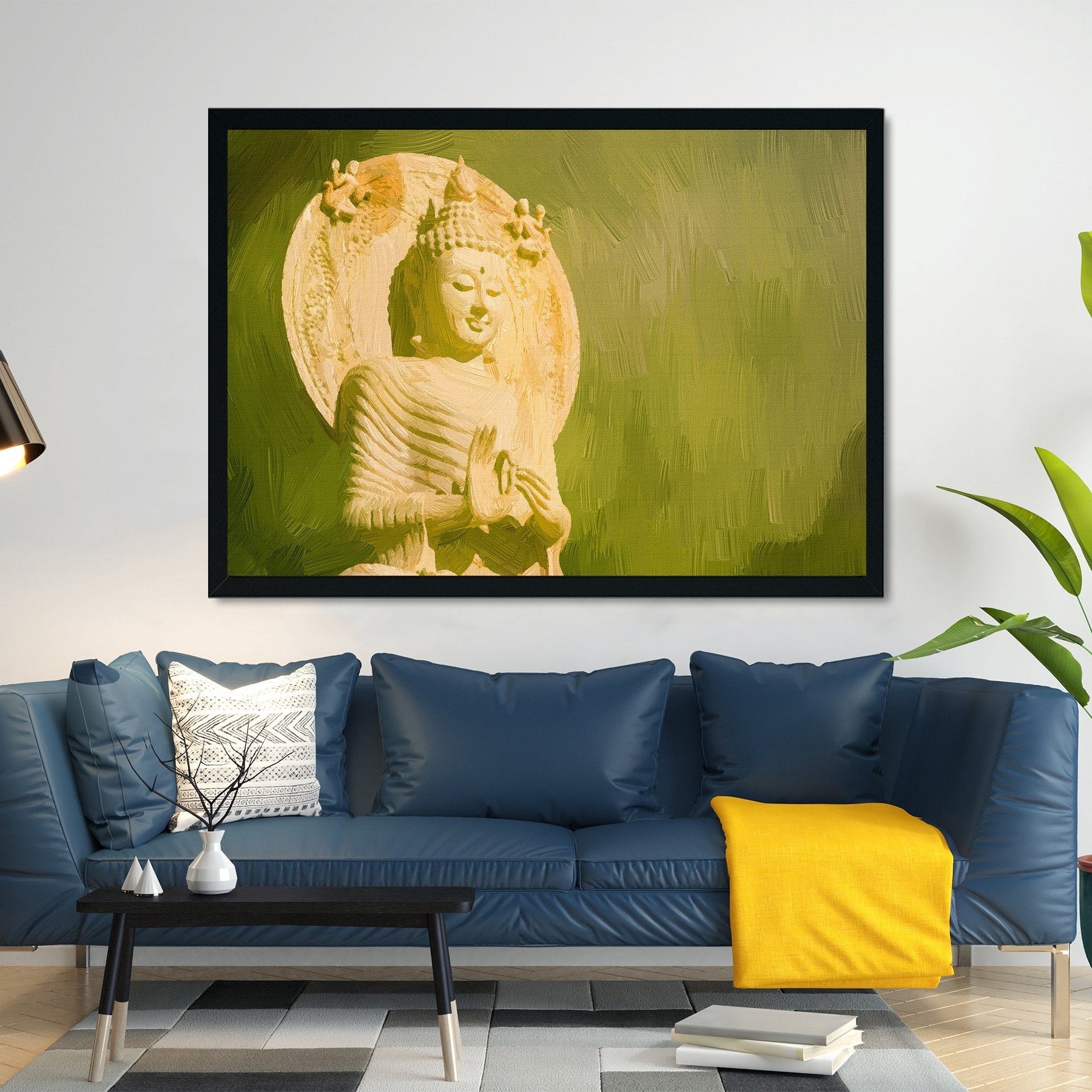 Lord spiritual buddha Painting - Meri Deewar 3 : 2 Horizontal Premium Wall Art Canvas by MeriDeewar