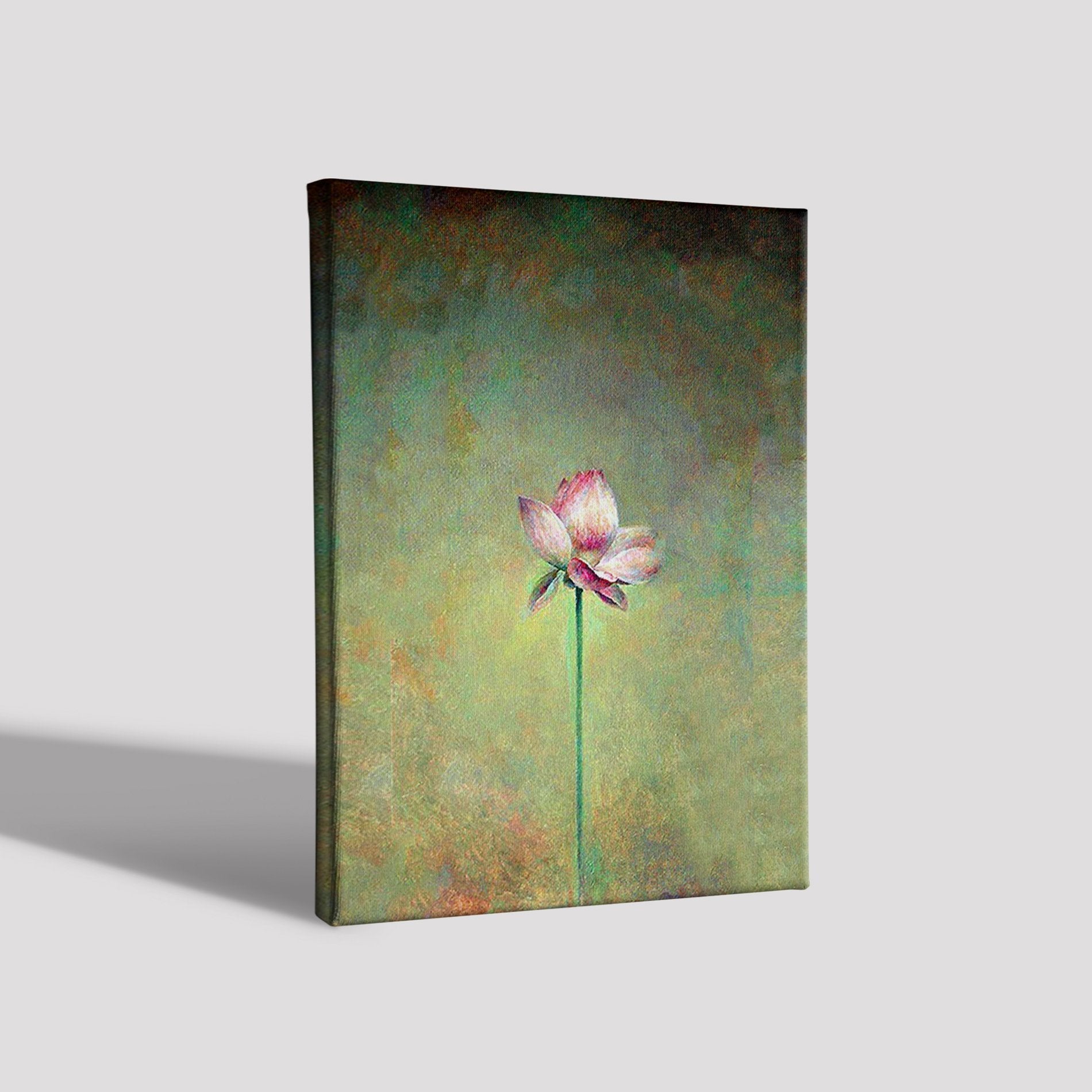 Lotus Painting - Meri Deewar 2 : 3 Vertical Premium Wall Art Canvas by MeriDeewar