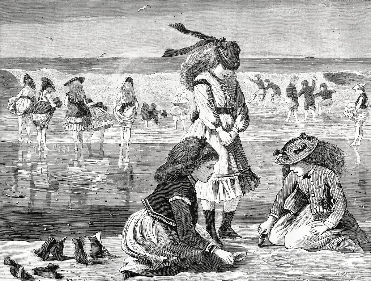 Low Tide painting - Meri Deewar 4 : 3 Horizontal Premium Wall Art Canvas by MeriDeewar