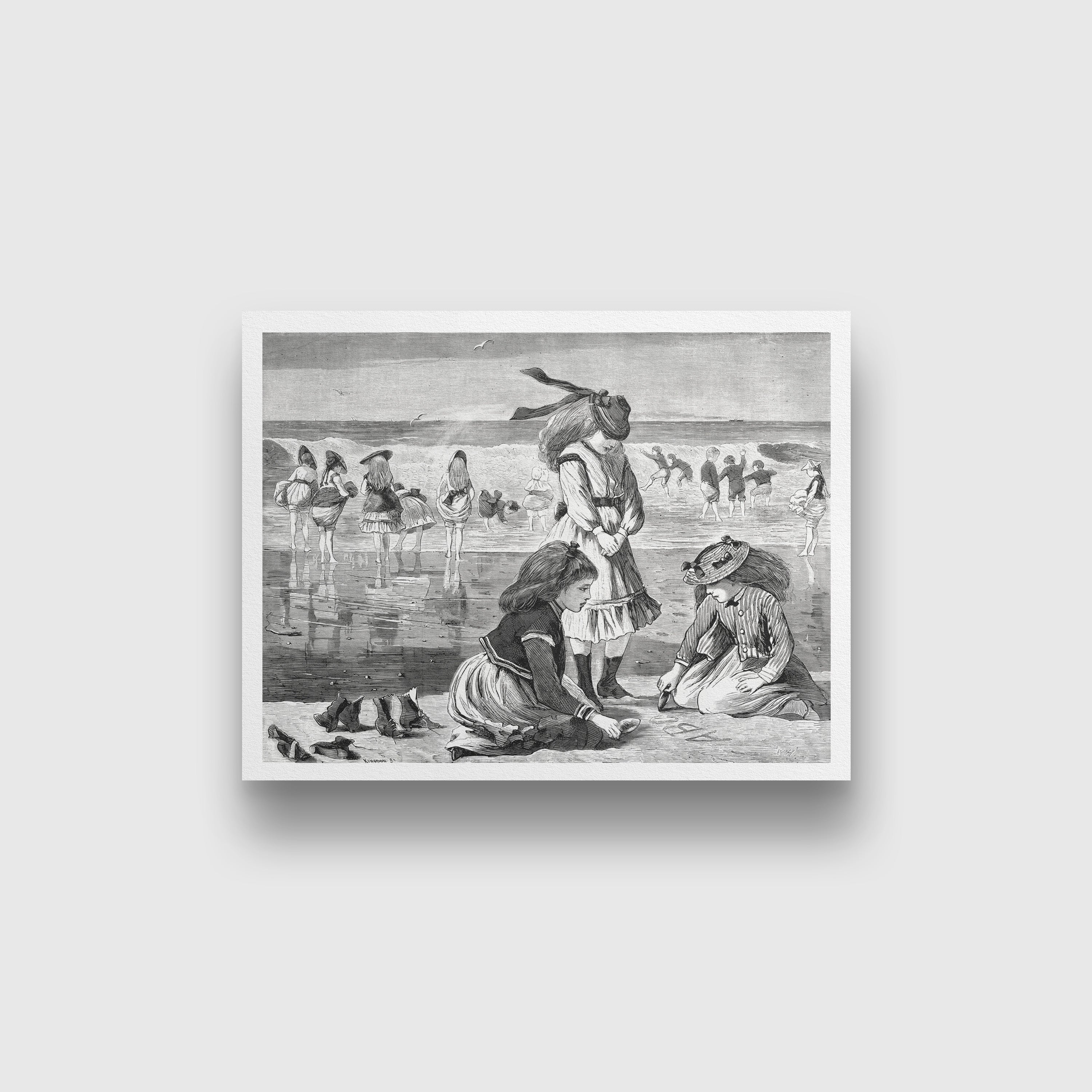 Low Tide painting - Meri Deewar 4 : 3 Horizontal Premium Wall Art Canvas by MeriDeewar