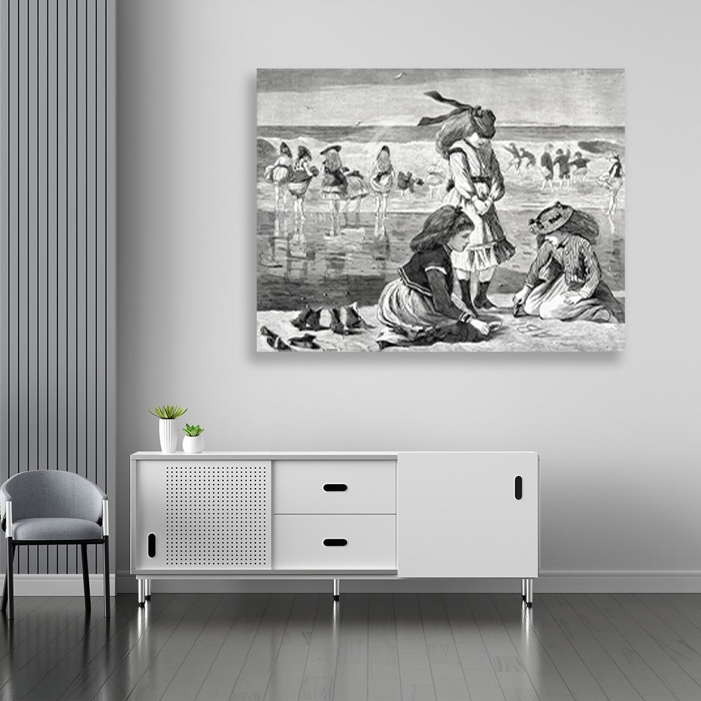 Low Tide painting - Meri Deewar 4 : 3 Horizontal Premium Wall Art Canvas by MeriDeewar