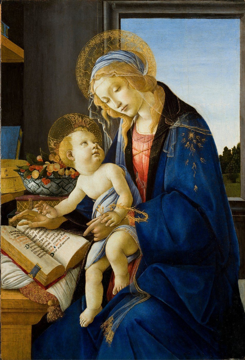 Madonna of the Book-Meri Deewar 2 : 3 Vertical Premium Wall Art Canvas by MeriDeewar