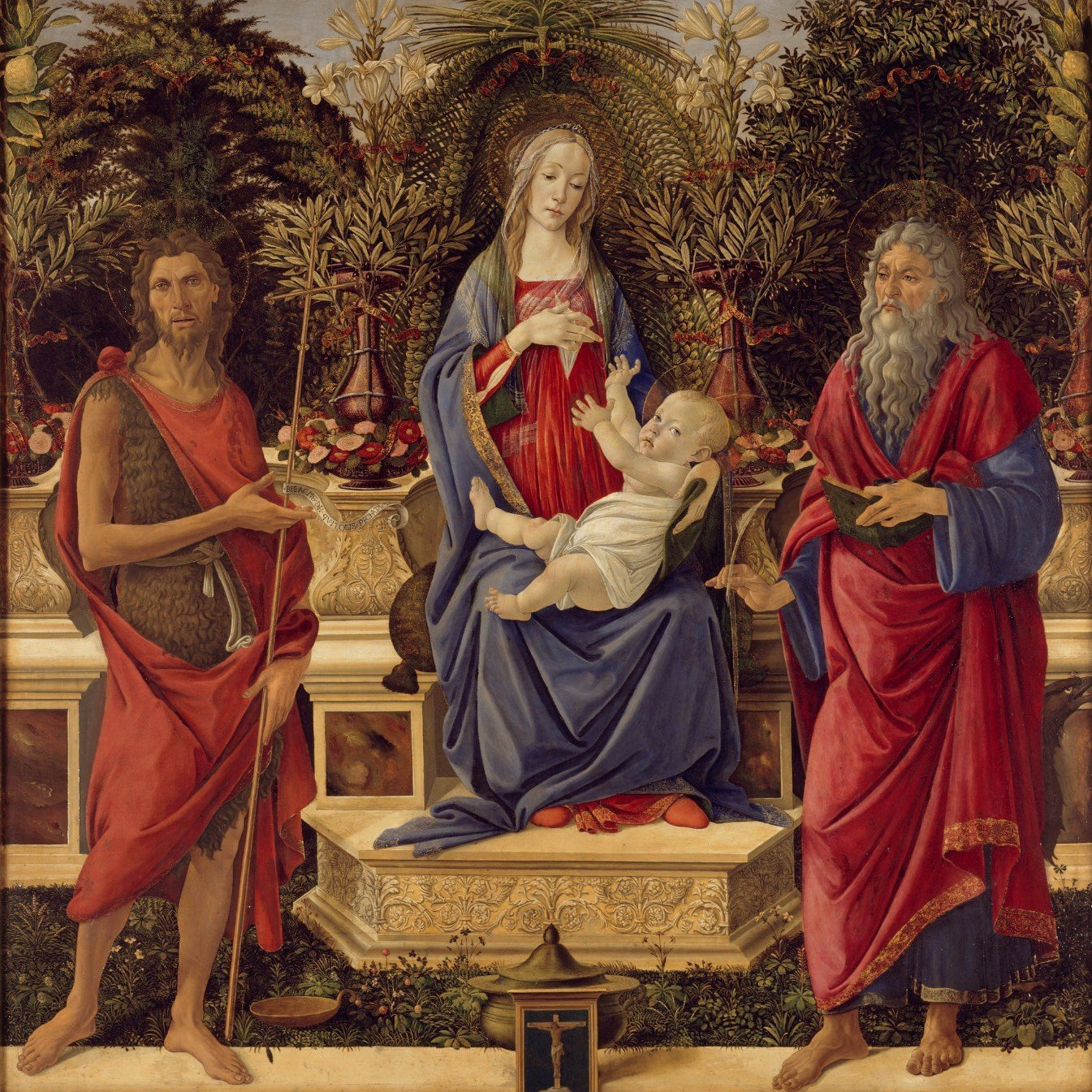 Madonna with Saints-Meri Deewar 1 : 1 Square Premium Wall Art Canvas by MeriDeewar