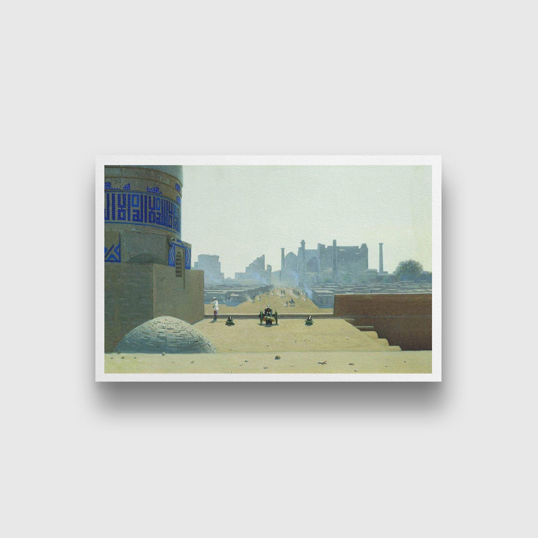 Main street in samarkand from the height of the citadel in the early morning-Meri Deewar 3 : 2 Horizontal Premium Wall Art Canvas by MeriDeewar