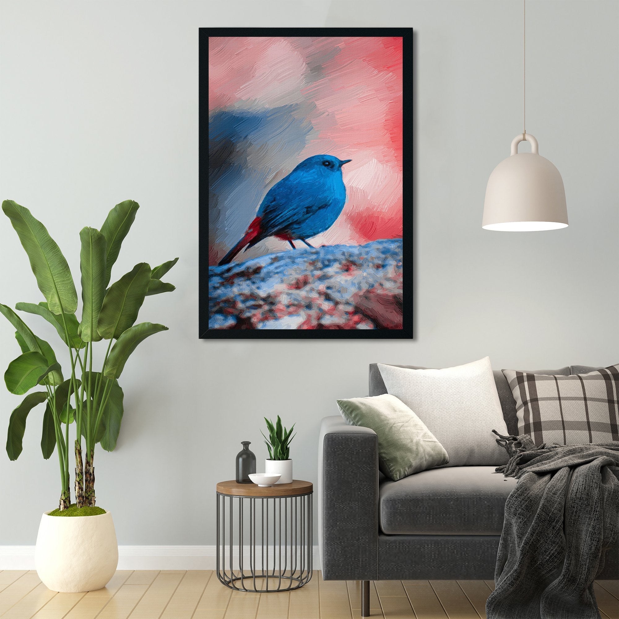 Male of Plumbeous Painting - Meri Deewar 1 : 2 Vertical Premium Wall Art Canvas by MeriDeewar