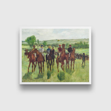 Man doing Horse Riding Painting - Meri Deewar 4 :5 Vertical Premium Wall Art Canvas by MeriDeewar