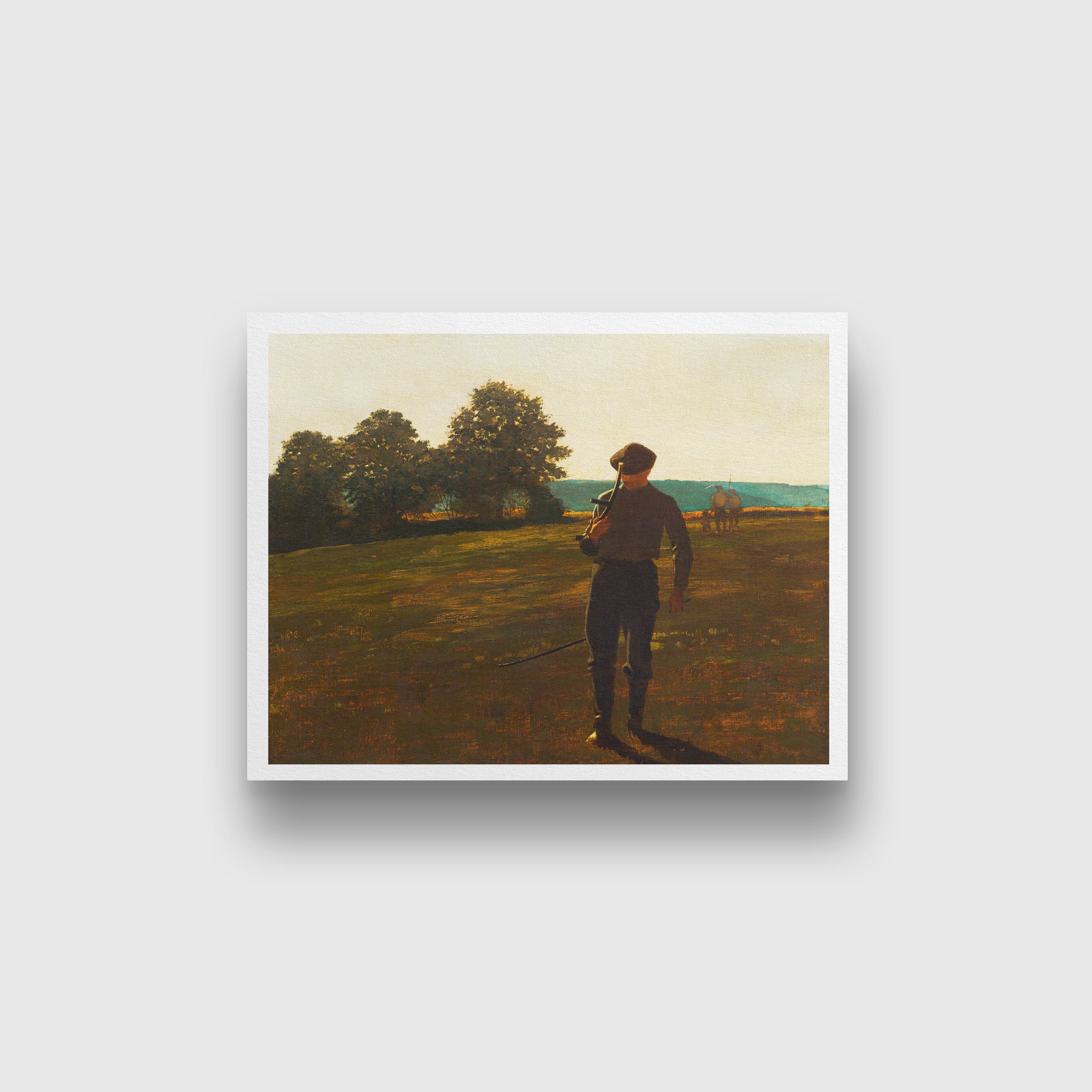 Man with a Scythe painting - Meri Deewar 4 : 3 Horizontal Premium Wall Art Canvas by MeriDeewar