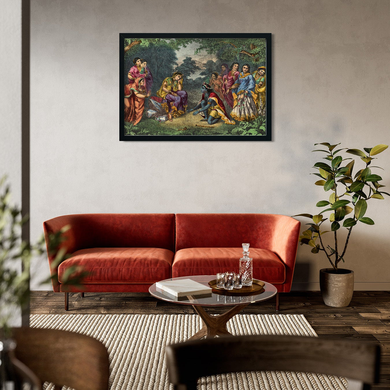 Manbhajan Painting 3 : 2 Horizontal Premium Wall Art Canvas by MeriDeewar