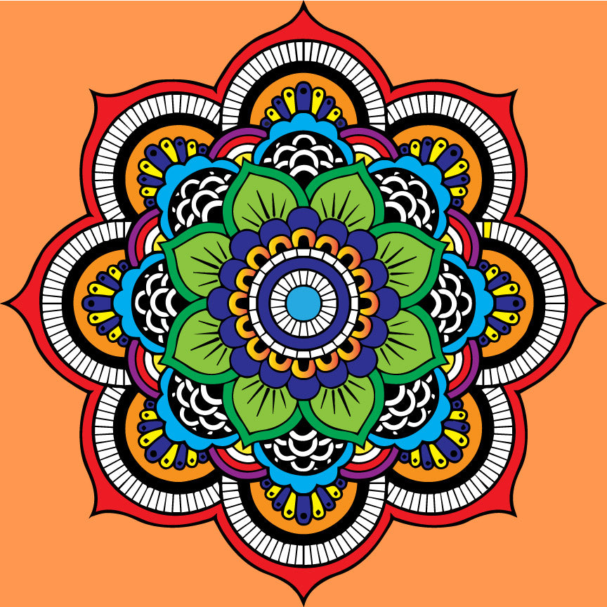 Mandal-2 painting 1 : 1 Square Premium Wall Art Canvas by MeriDeewar