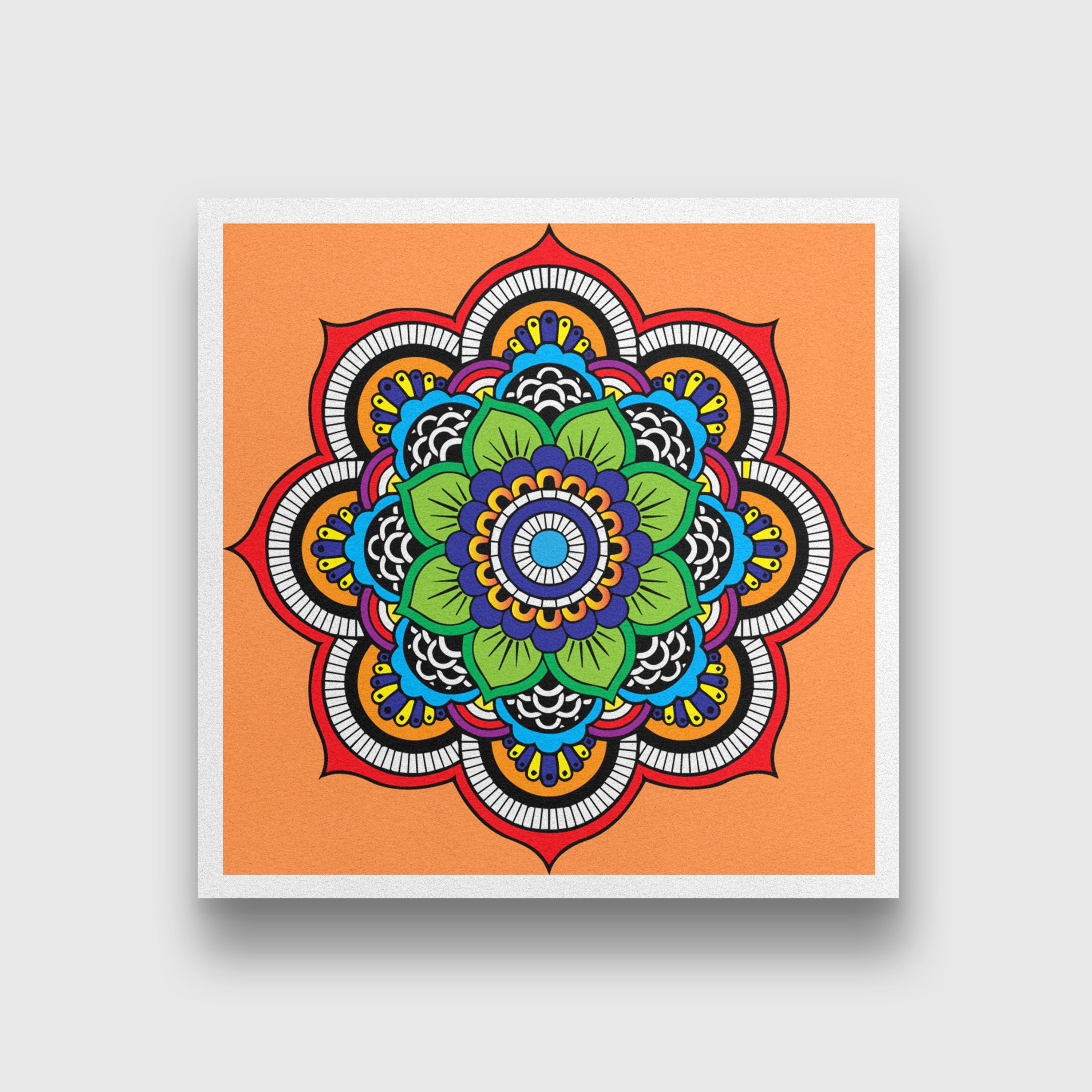 Mandal-2 painting 1 : 1 Square Premium Wall Art Canvas by MeriDeewar