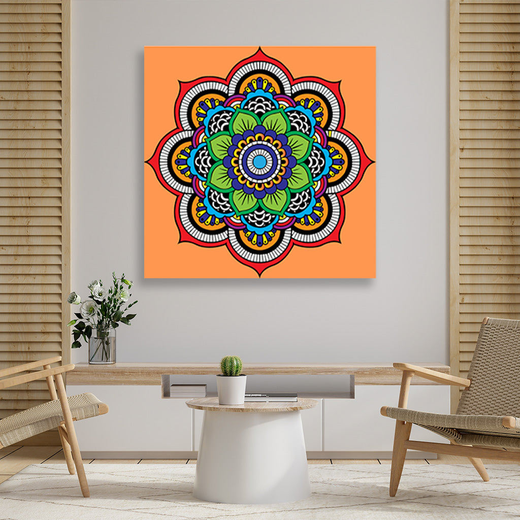 Mandal-2 painting 1 : 1 Square Premium Wall Art Canvas by MeriDeewar