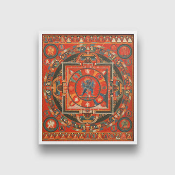 Mandala of Hevajra Painting 4 :5 Vertical Premium Wall Art Canvas by MeriDeewar