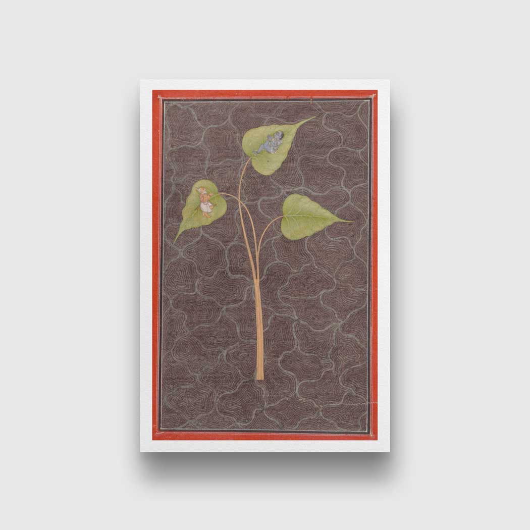 Markandeya Viewing Krishna in the Cosmic Ocean Painting 2 : 3 Vertical Premium Wall Art Canvas by MeriDeewar