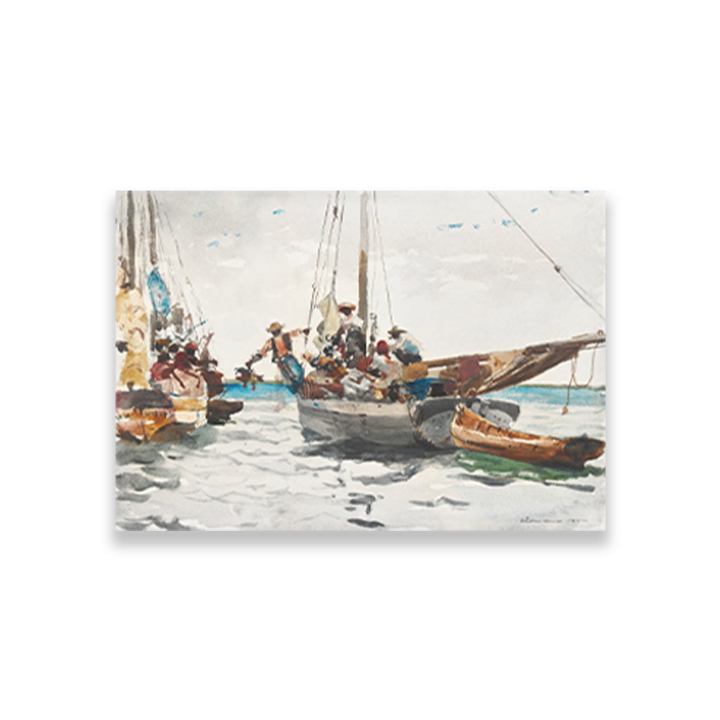 Market Scene Nassau painting - Meri Deewar 3 : 2 Horizontal Premium Wall Art Canvas by MeriDeewar