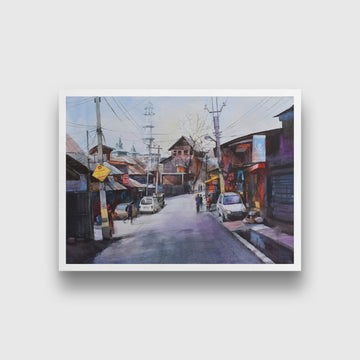 Market view of Golconda fort Painting - Meri Deewar 4 : 3 Horizontal Premium Wall Art Canvas by MeriDeewar