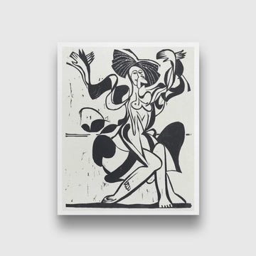 Mary Wigman's Dance Painting - MeriDeewar 4 :5 Vertical Premium Wall Art Canvas by MeriDeewar