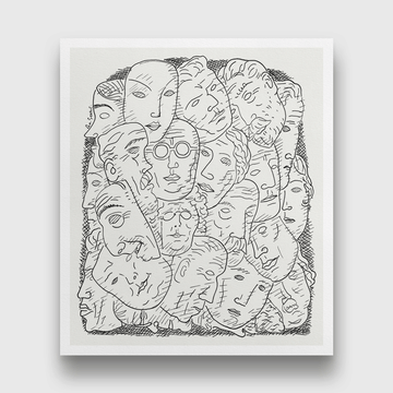 Maskers Painting 1 : 1 Square Premium Wall Art Canvas by MeriDeewar