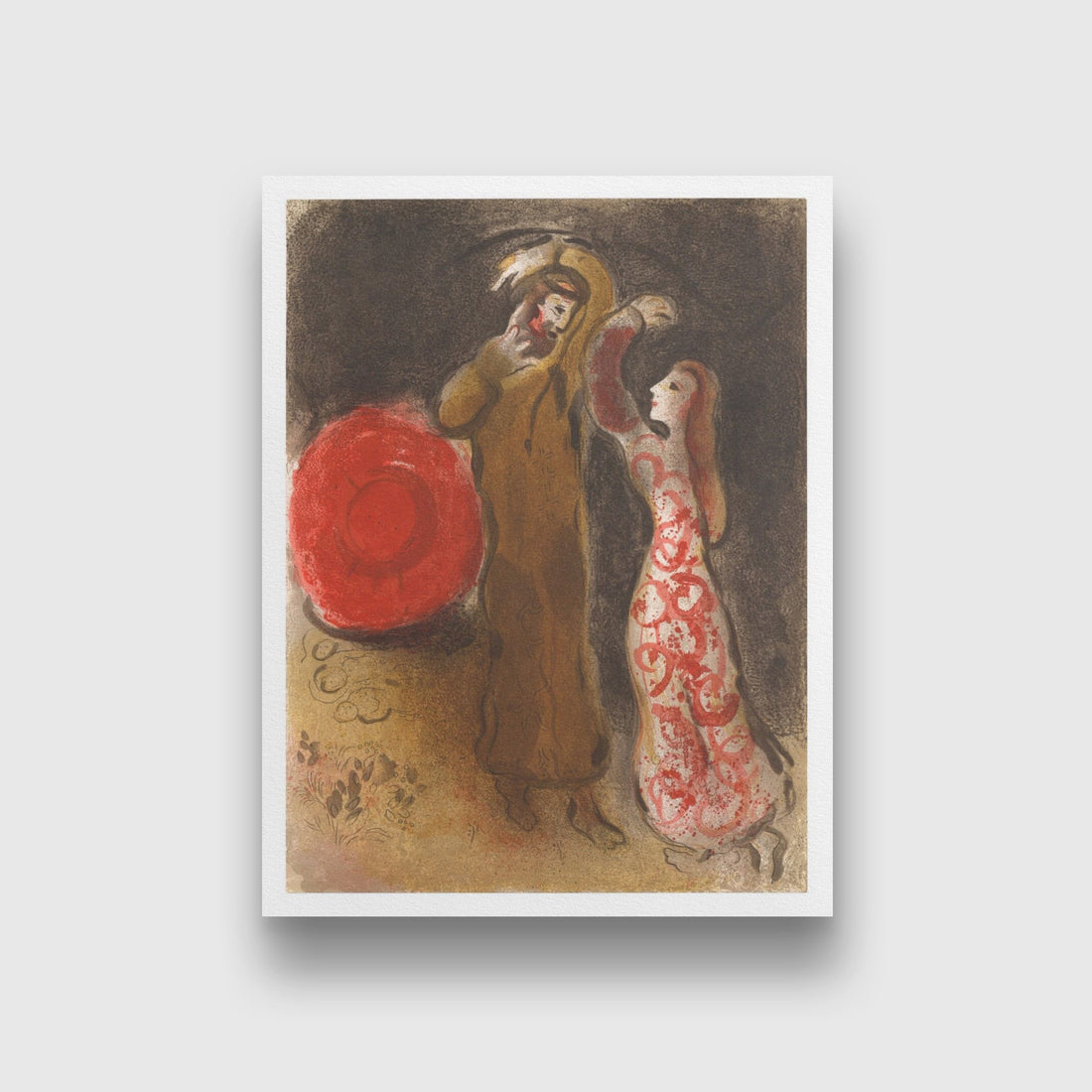 Meeting of Ruth and Boaz Painting - Meri Deewar 3 : 4 Vertical Premium Wall Art Canvas by MeriDeewar