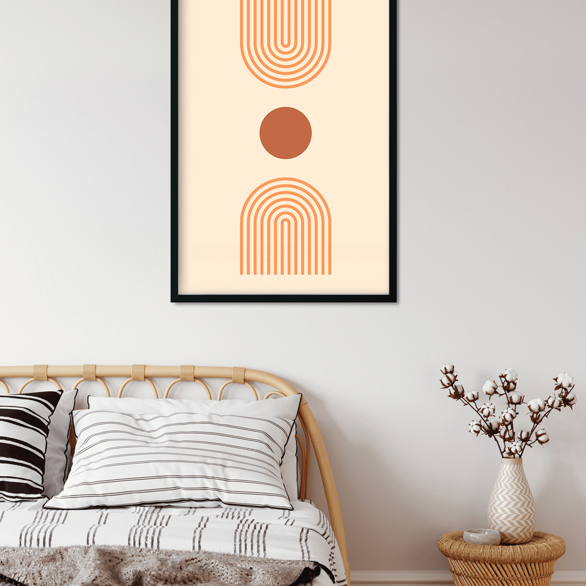 Mid century boho wall art Painting 2 : 3 Vertical Premium Wall Art Canvas by MeriDeewar