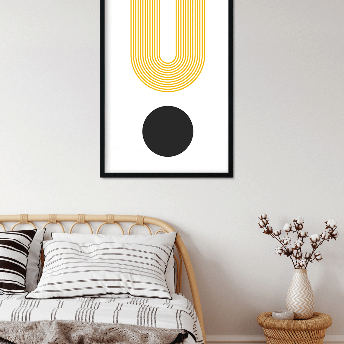 Mid century boho wall art Painting 2 : 3 Vertical Premium Wall Art Canvas by MeriDeewar
