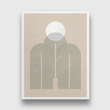 Mid century modern minimalist geometric moon phases Painting 3 : 4 Vertical Premium Wall Art Canvas by MeriDeewar
