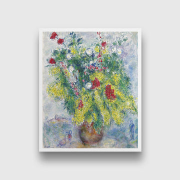 Mimosas with flowers - Meri Deewar 4 :5 Vertical Premium Wall Art Canvas by MeriDeewar