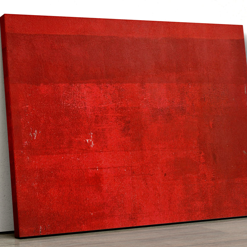 Minimalist Kumkum Red Abstract Paintings 4 :5 Vertical Premium Wall Art Canvas by MeriDeewar