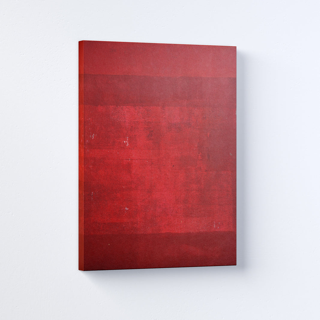 Minimalist Kumkum Red Abstract Paintings 4 :5 Vertical Premium Wall Art Canvas by MeriDeewar