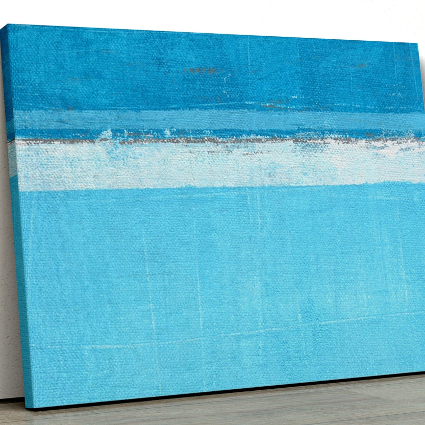 Minimalist Ocean Blue Abstract Paintings 4 :5 Vertical Premium Wall Art Canvas by MeriDeewar