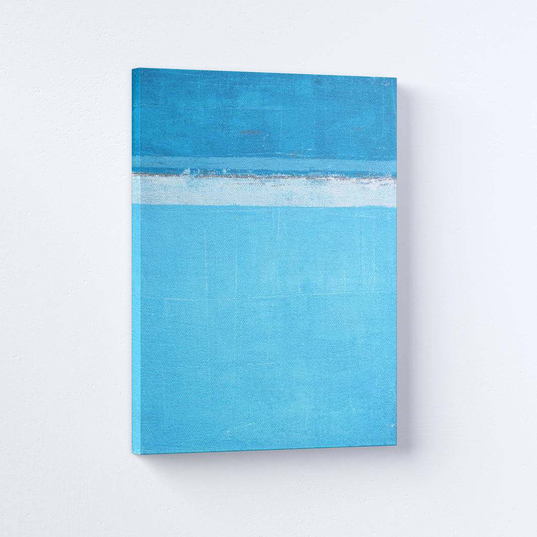 Minimalist Ocean Blue Abstract Paintings 4 :5 Vertical Premium Wall Art Canvas by MeriDeewar
