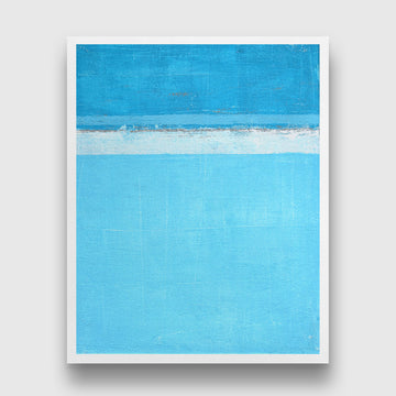 Minimalist Ocean Blue Abstract Paintings 4 :5 Vertical Premium Wall Art Canvas by MeriDeewar