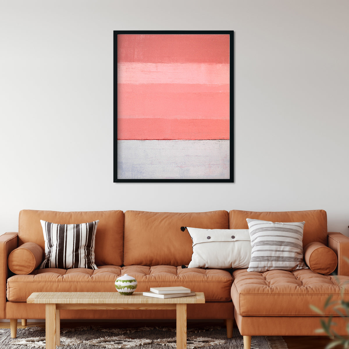 Minimalist Pink Abstract Paintings 3 : 4 Vertical Premium Wall Art Canvas by MeriDeewar