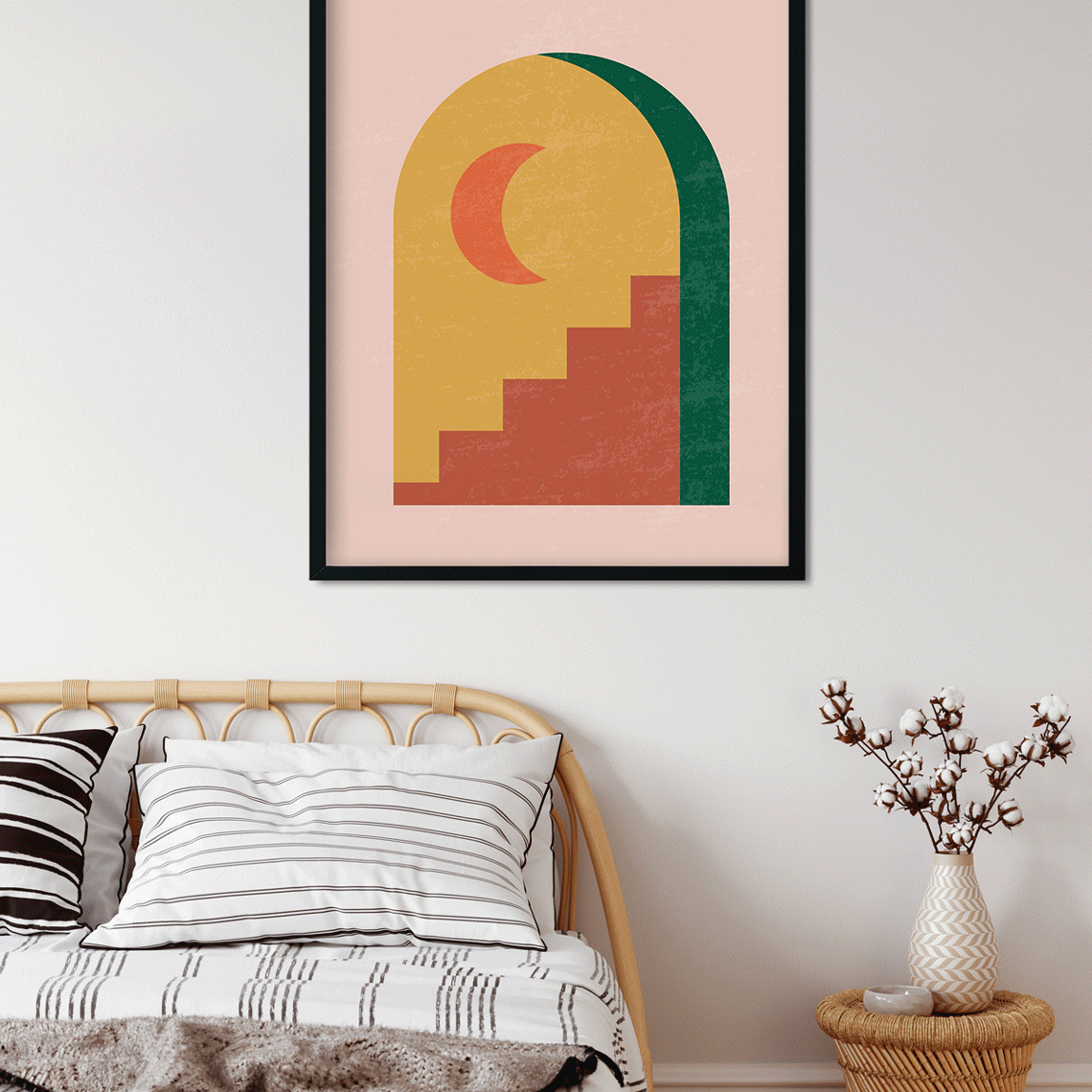 Modern abstract aesthetic illustrations bohemian style wall decor Painting 4 :5 Vertical Premium Wall Art Canvas by MeriDeewar