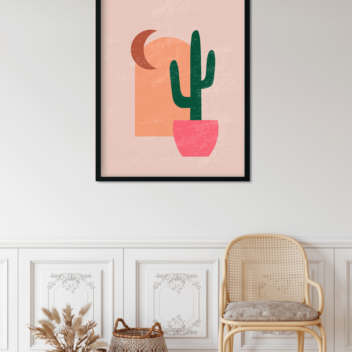 Modern minimalist abstract aesthetic illustrations bohemian Painting 4 :5 Vertical Premium Wall Art Canvas by MeriDeewar