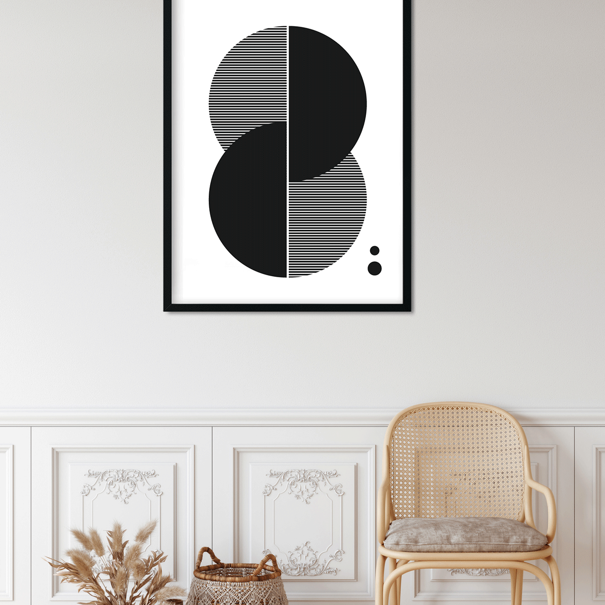 Modern poster abstract wall art Painting 4 X 5.5 Vertical Premium Wall Art Canvas by MeriDeewar